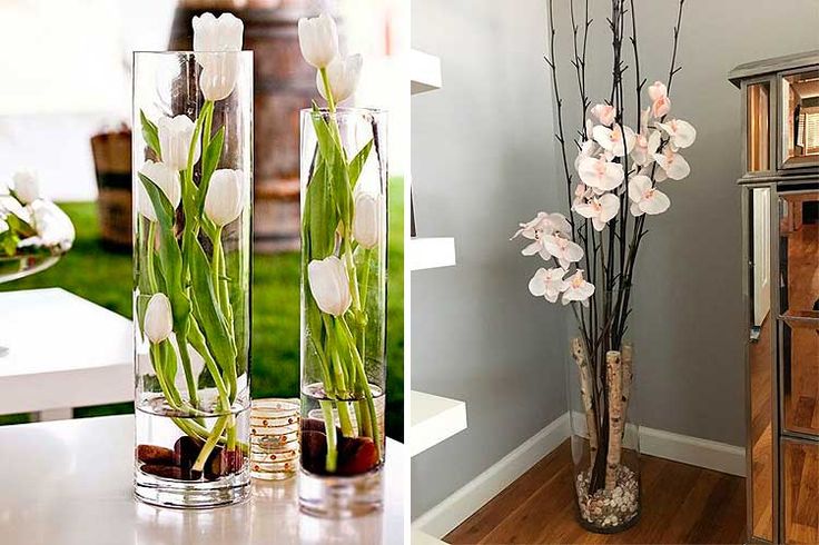 Cómo decorar jarrones de vidrio con flores artificiales - DecorarME
